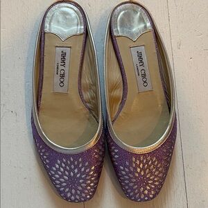 Jimmy Choo Purple and Gold Flats